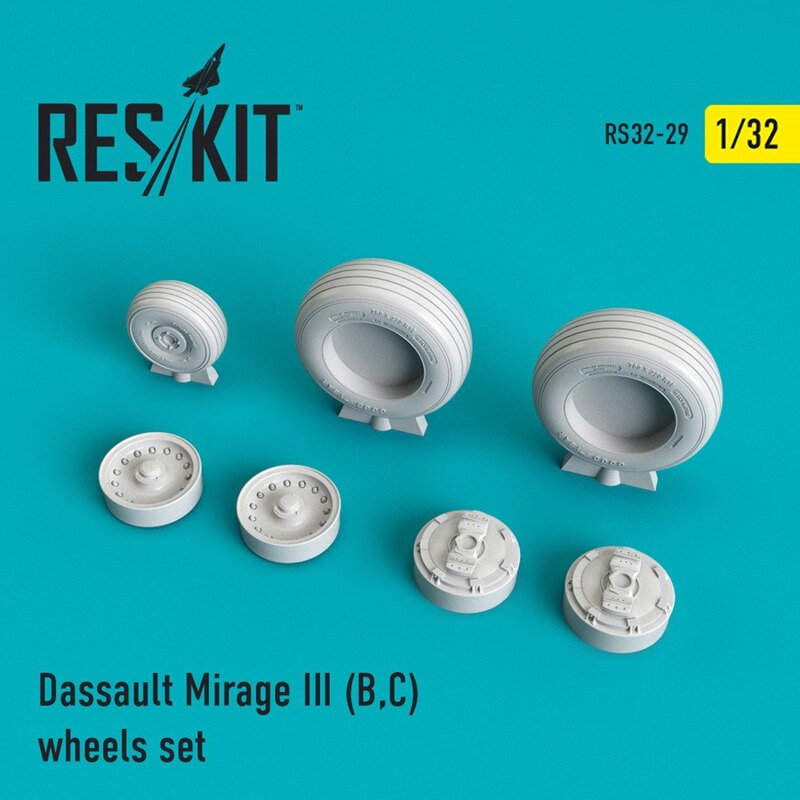 Ensemble de roues Mirage IIID / IIIE / IIIR / IIIS) (conçu pour être utilisé avec les kits Italeri et Revell)