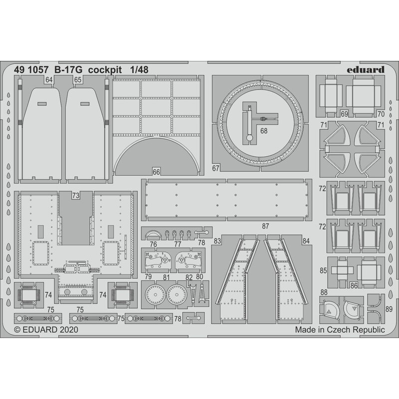 Boeing B-17G Flying Fortress cockpit 1/48 (conçu pour être utilisé avec les kits de modèles Hong Kong)