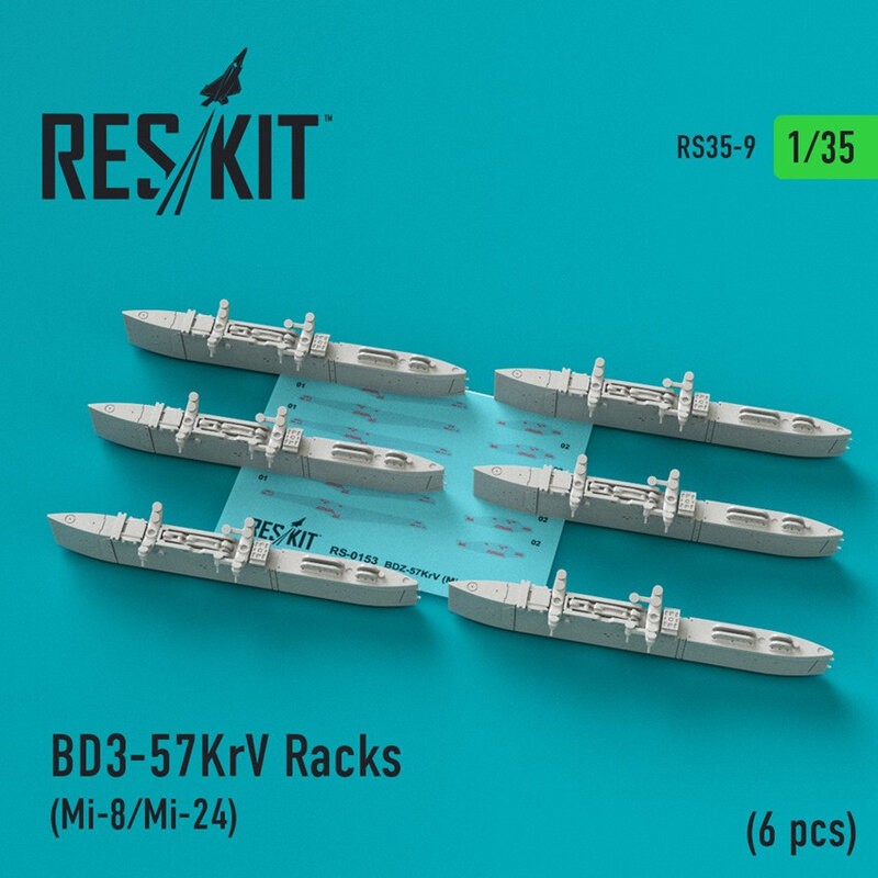 Racks BD3-57KrV (6 pièces) (Mil Mi-24V / Mi-8MT / Mi-17 Hip-H) (conçu pour être utilisé avec les kits de trompettes)