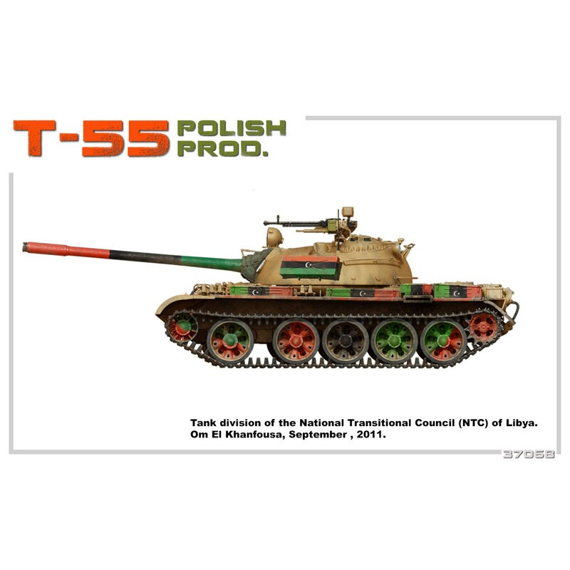 T-55 soviétique POLISH PROD. MODÈLE HAUTEMENT DÉTAILLÉ BARRES DE TORSION PORTABLES LIENS DE VOIE INDIVIDUELS INCLUS PIÈCES ATTAC