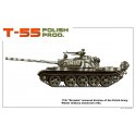 T-55 soviétique POLISH PROD. MODÈLE HAUTEMENT DÉTAILLÉ BARRES DE TORSION PORTABLES LIENS DE VOIE INDIVIDUELS INCLUS PIÈCES ATTAC