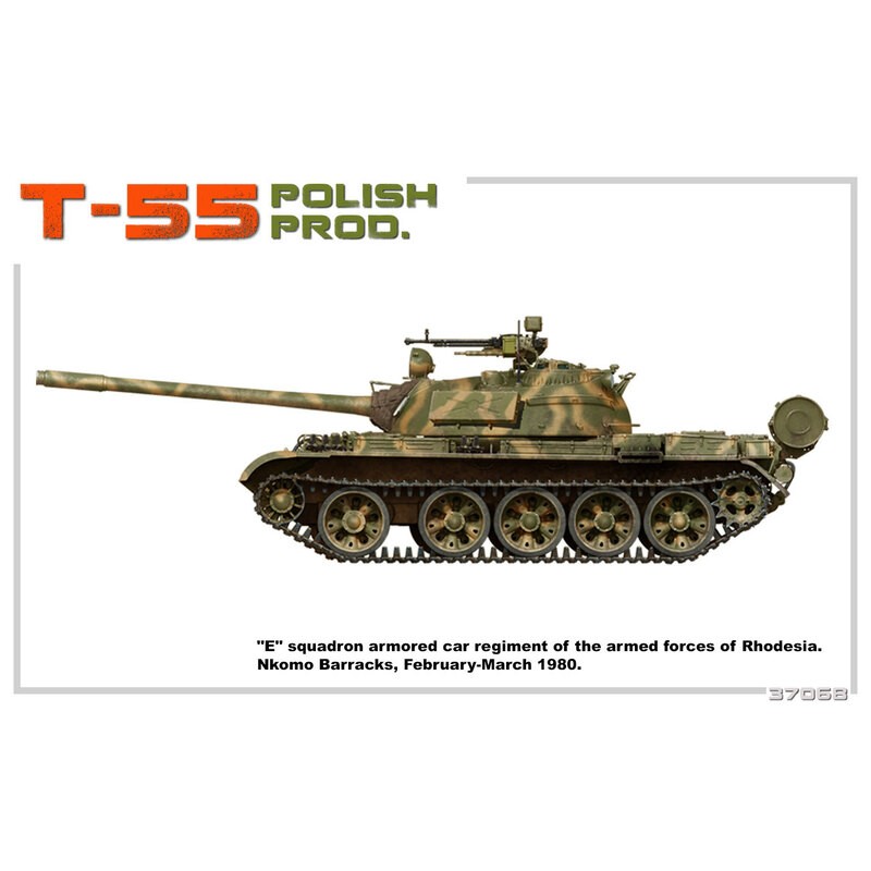 T-55 soviétique POLISH PROD. MODÈLE HAUTEMENT DÉTAILLÉ BARRES DE TORSION PORTABLES LIENS DE VOIE INDIVIDUELS INCLUS PIÈCES ATTAC