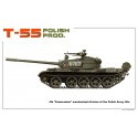 T-55 soviétique POLISH PROD. MODÈLE HAUTEMENT DÉTAILLÉ BARRES DE TORSION PORTABLES LIENS DE VOIE INDIVIDUELS INCLUS PIÈCES ATTAC