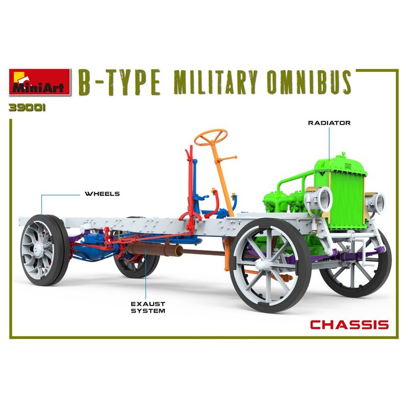 OMNIBUS MILITAIRE DE TYPE B (Old Bill Bus) MODÈLE HAUTEMENT DÉTAILLÉ PIÈCES DE MÉCANISME PRÉCISES INCLUSES PIÈCES DÉCAPÉES À LA 