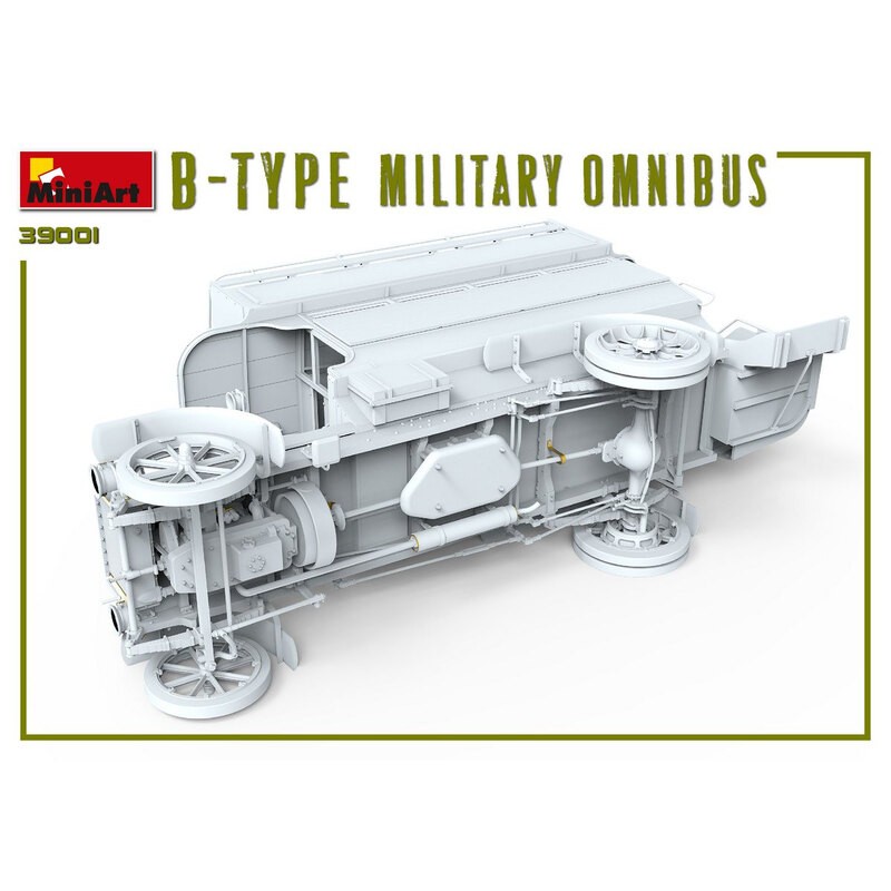 OMNIBUS MILITAIRE DE TYPE B (Old Bill Bus) MODÈLE HAUTEMENT DÉTAILLÉ PIÈCES DE MÉCANISME PRÉCISES INCLUSES PIÈCES DÉCAPÉES À LA 