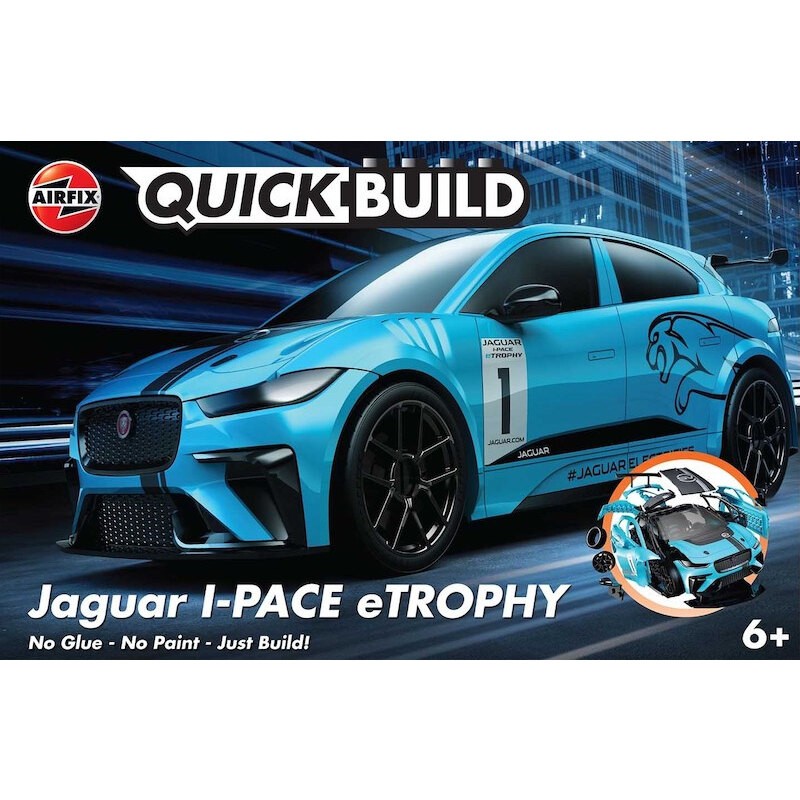 Jaguar i-Pace eTrophy QUICK BUILD Bleu (Aucune colle ni peinture requise) NOUVEL OUTIL