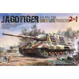 Maquette Sd.Kfz.186 Jagdtiger Production précoce / tardive Blitz 2 en 1 Nouveau kit de la série Takom BLITZ avec nombre de pièce