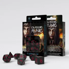 Classic RPG Runic pack dés noir & rouge (7)