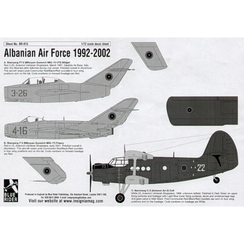 Décal Albanian Air Force 1992-2000