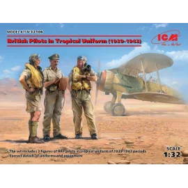 British Pilots in Tropical Uniform (1939-1943) (3 figures) (100% nouveaux moules)