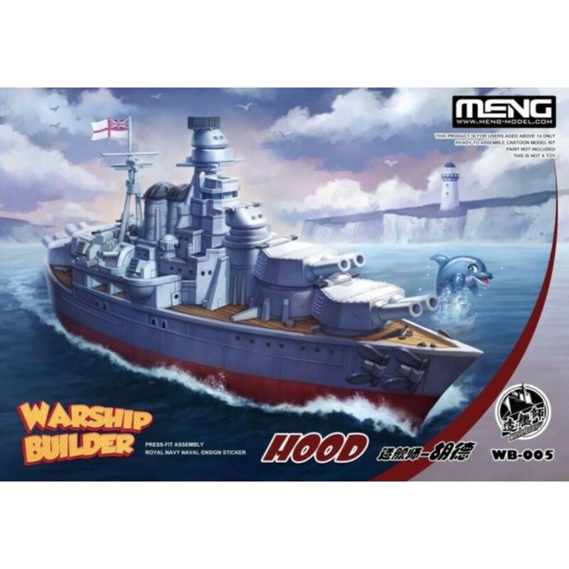 Warship Builder HMS Hood Cartoon Ship Meng Model Kids Caricature Series