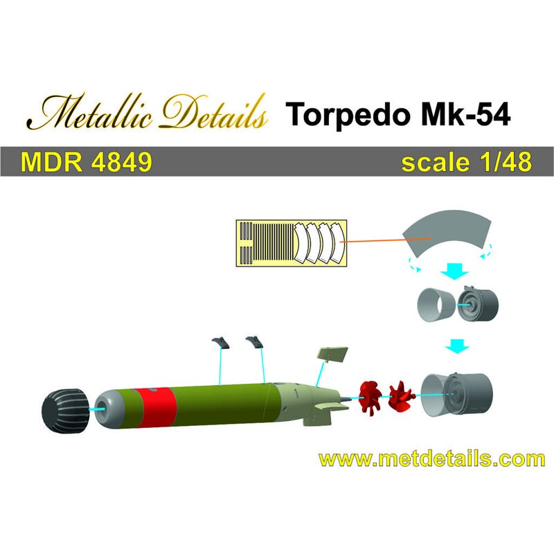 Torpedo Mk.54 x 2 Kit contient des pièces en résine pour l'assemblage de 2 torpilles Mk-54 en version pour avion. "La torpille M