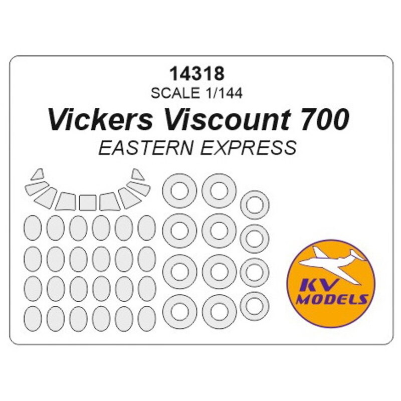 Masques de roues Vickers Viscount 700 + (conçus pour être utilisés avec les kits EASTERN EXPRESS)