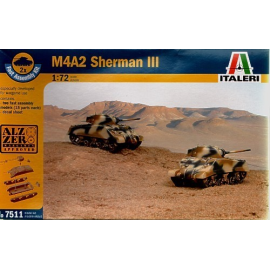 Maquette M4A2 Sherman III inclut 2 véhicules à clipser (snap together) - spécial wargame