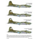 Décal Boeing B-17F/Boeing B-17G Flying Fortress Aircraft ID/Squadron ID Lettering Yellow/Numbers Yellow/Bomb Group Symbols Missi