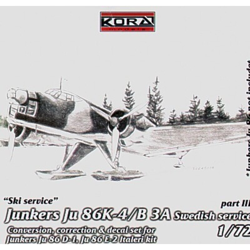 Junkers Ju 86K/B 3A suédois ave skis Partie III (pour les maquettes Italeri)