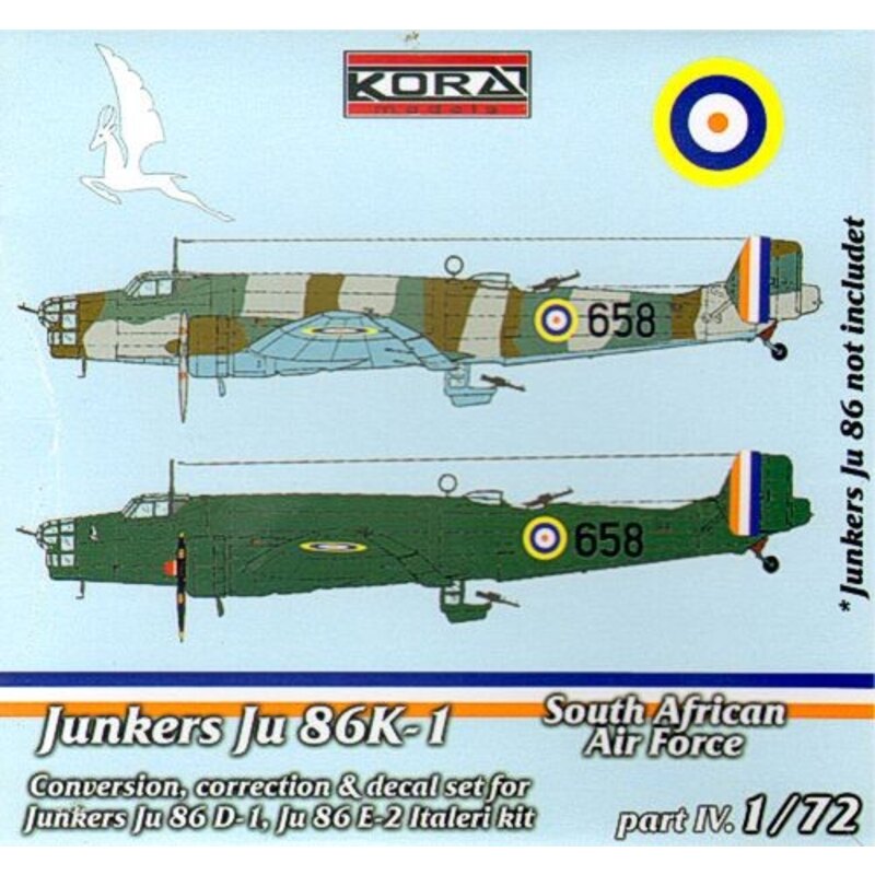 Junkers Ju 86K-1 la Pièce d'Aviation sud-africaine IV (pour maquettes Itaeri)