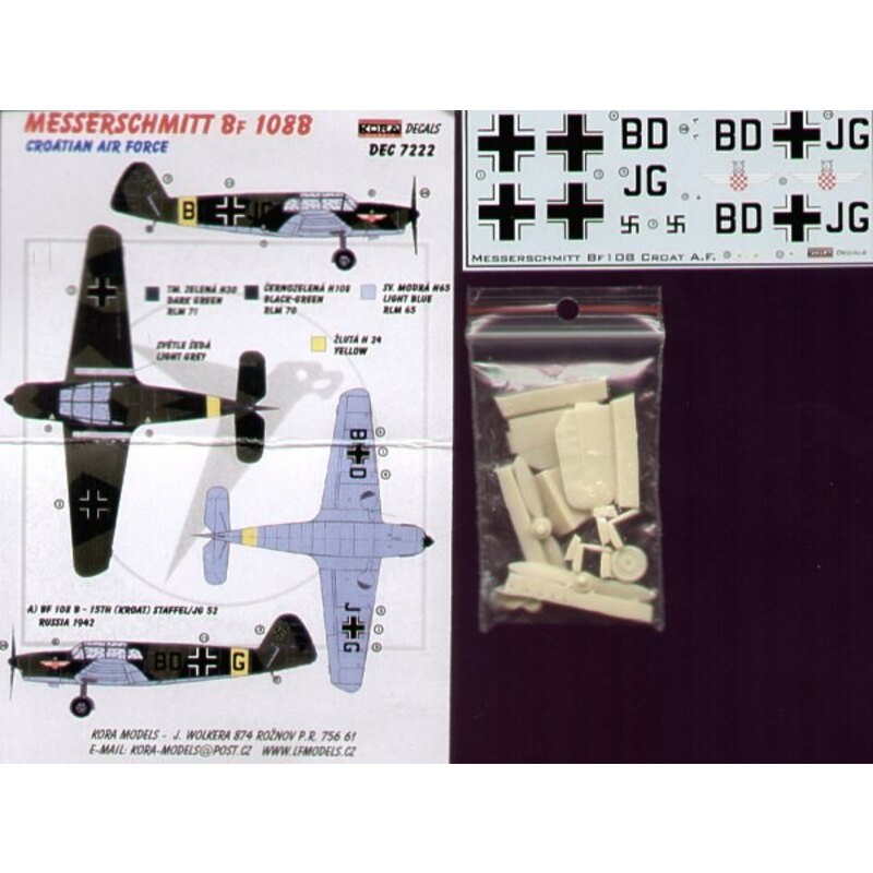 Décal Messerschmitt Bf 108B Croatian Air Force (designed to be used with Heller kits)