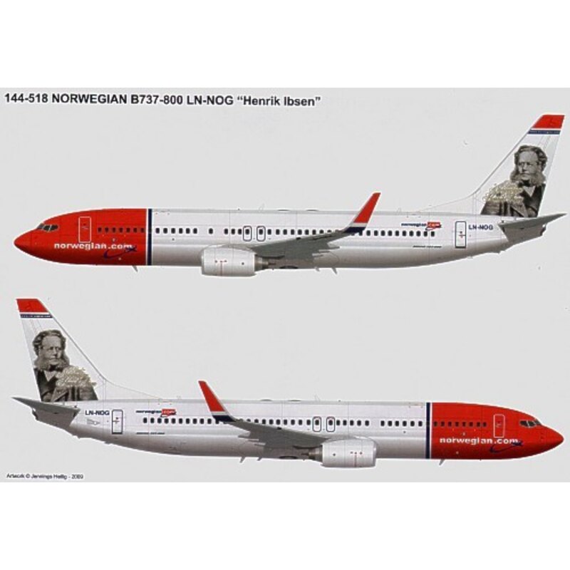 Décal Boeing 737-800 NORWEGIAN LN-NOG `Henrik Ibsen'