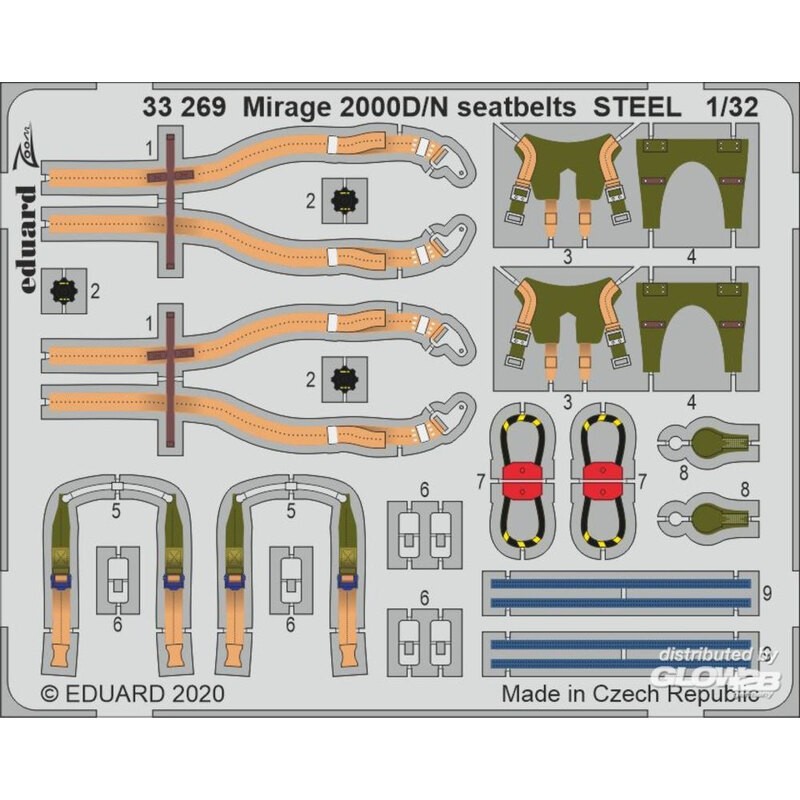 Ceintures de sécurité Mirage 2000D / N ACIER pour Kitty Hawk