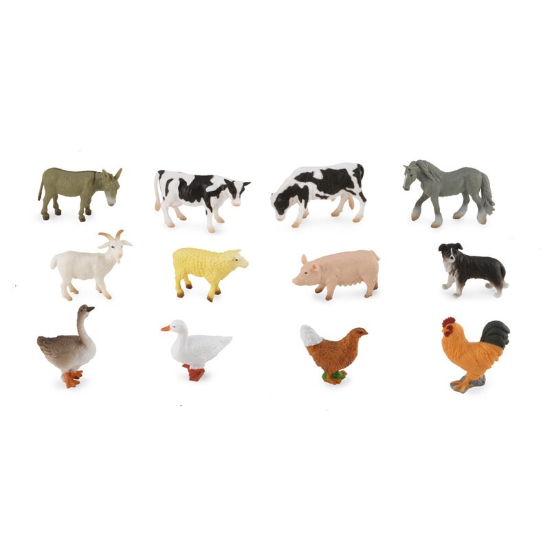 Collecta MINI - La ferme: SET de 12 ANIMAUX DE LA FERME mini