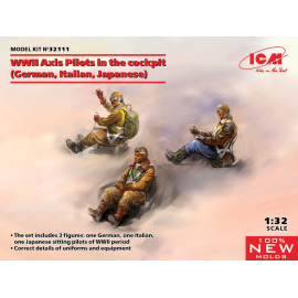 Pilotes de l'Axe assis - Seconde Guerre mondiale (allemand, italien, japonais) (100% nouveaux moules)