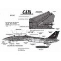 Décal Grumman F-14A (1) 161621 NF/100 VF-154 Black Knights USS Independence 1996 double sheet