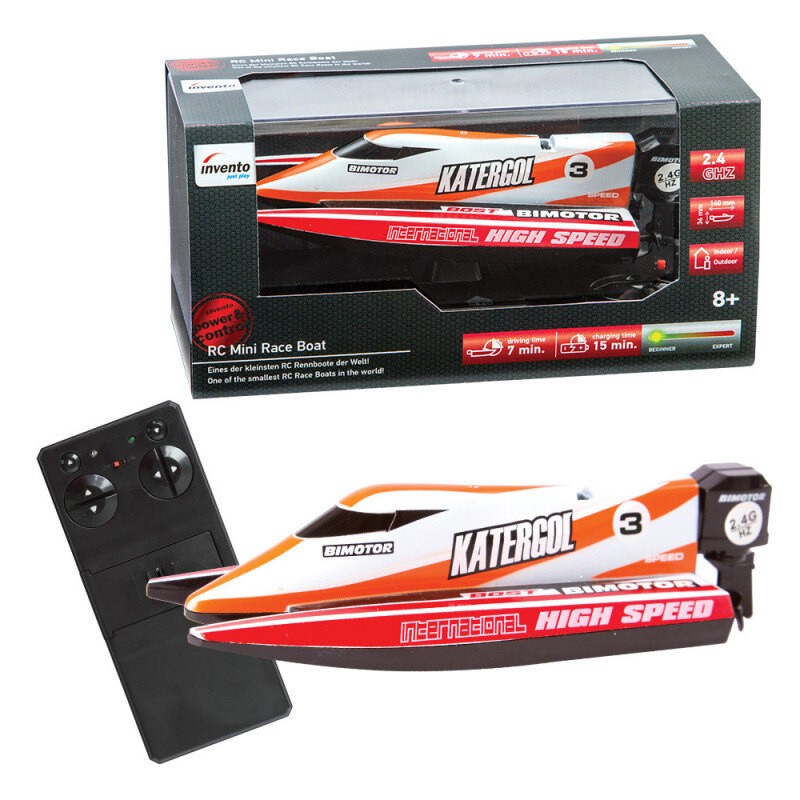 RC MINI RACE BOAT RED - 2,4 GHz (vendu par 2)