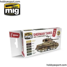 SHERMAN TANKS VOL.1 ENSEMBLE DE COULEURS DU COMMONWEALTH DE LA SECONDE GUERRE MONDIALE