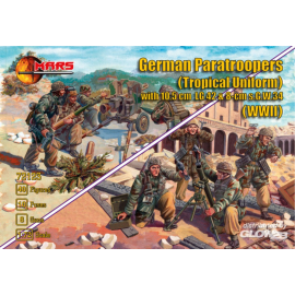 Figurine Parachutistes allemands (uniforme tropical) avec 10,5 cm LG42 et 8 cm sGW34