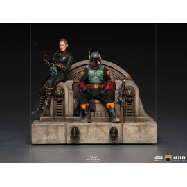 Star Wars The Mandalorian statuette 1/10 Deluxe Art Scale Boba Fett & Fennec on Throne 23 cm