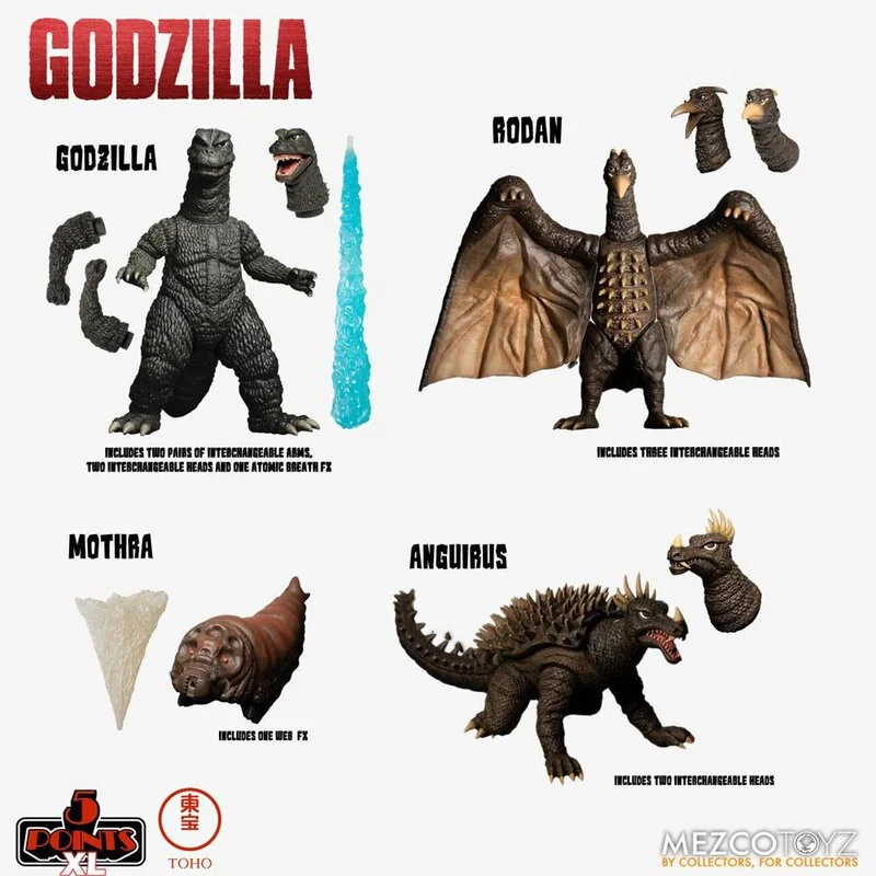 Godzilla : Les envahisseurs attaquent figurines 5 Points XL Deluxe Box Set Round 1 11 cm