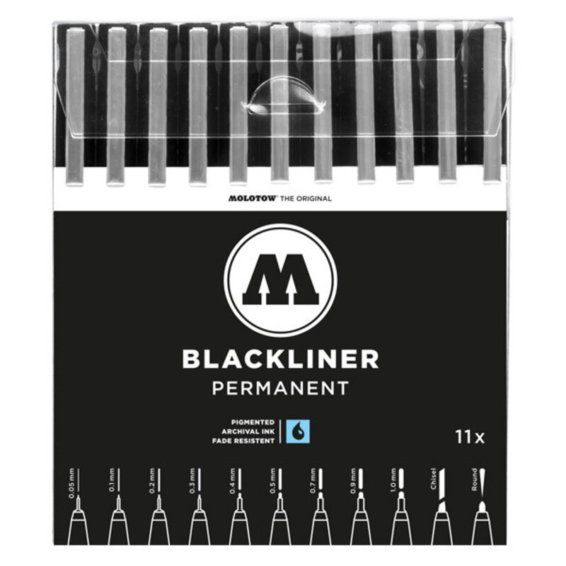  Molotow Blackliner Pochette Complete Set 11pcs