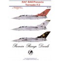 Décal Panavia Tornado F.3 (7) ZE159/UV 111 Sqn 2002 Black fin ZH555 5 Sqn 2002 ZE785 OEU 2004 Red fin 1997-2004 ZE294/DD 11 Sqn 