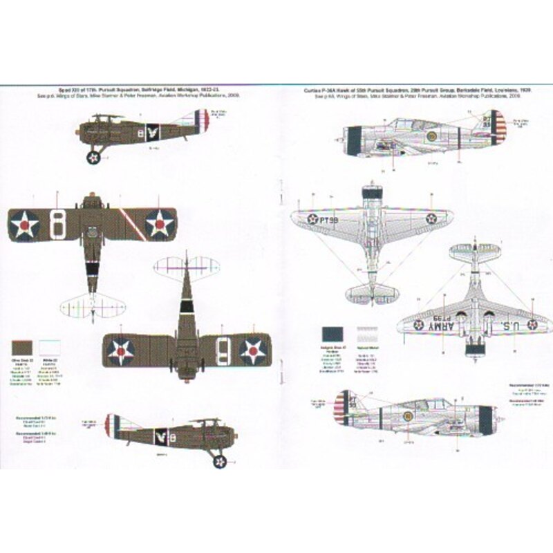 Décal Wings Of Stars Part I. Boeing P-26A/C Peashooter of 18th Pursuit Group Hawaii 1939 Boeing P-21E of 19th Pursuit Squadron H