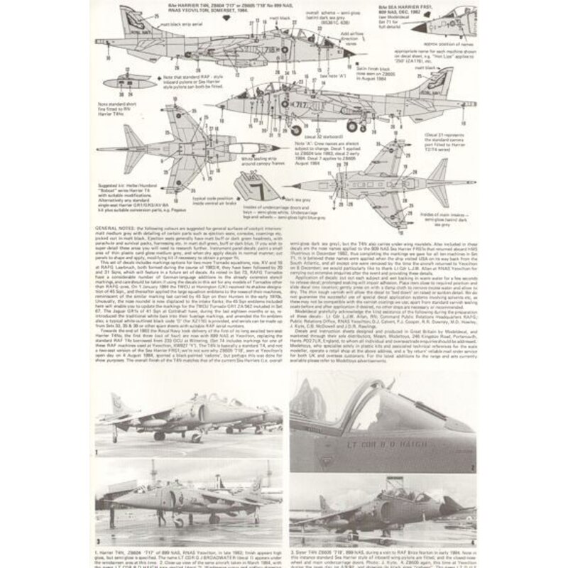 Décal RAF Panavia Tornado GR.1 ZA475/FC 16 Sqn ZA450/EC ZA446/F 'MacRoberts Reply' both XV Sqn Laarbruch 1984 ZA562 TWCU/45 Sqn 