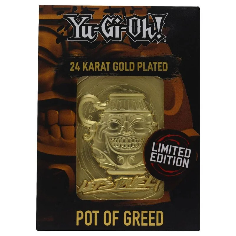 Yu-Gi-Oh! réplique Card Pot of Greed (plaqué or)