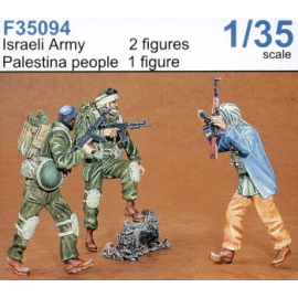 Figurine 2 x armée israélienne et 1 Palestinien