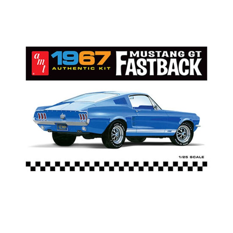 1968 Mustang Gt 1/25 Échelle Plastique Colle Et Peinture Kit De Voiture  Modèle 