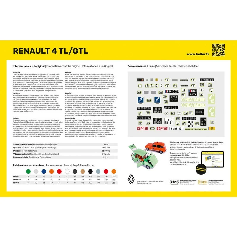 Maquette voiture : renault 4l Heller