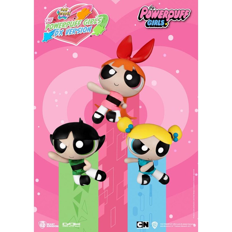 Les Supers Nanas figurines Dynamic Action Heroes 1/9 Blossom, Bubbles & Buttercup Deluxe 14 cm