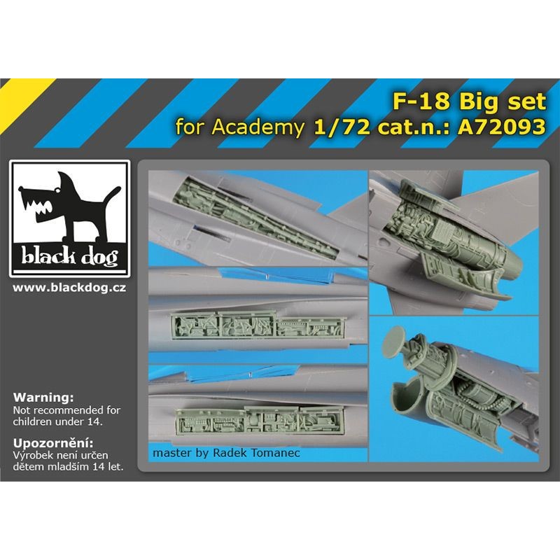 McDonnell-Douglas F/A-18 Hornet Big-Set (conçu pour être utilisé avec les kits Academy) moteur, électronique, radar, canon et co