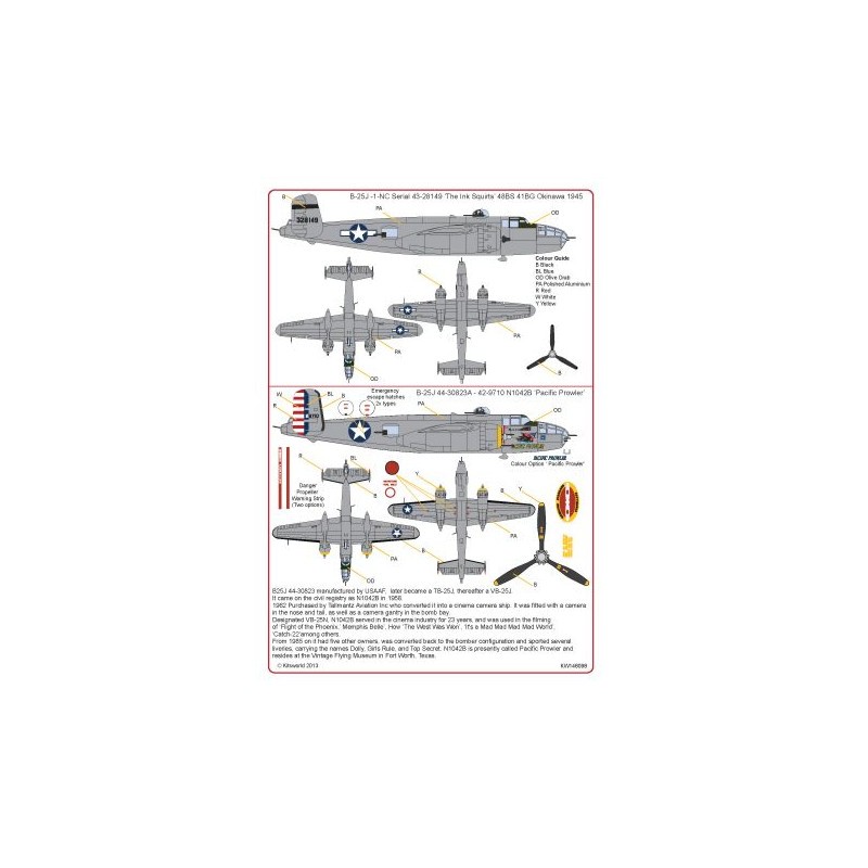 Décal North-American B-25J Mitchell 43-28149 The Ink Squirts 98 Seabees - Mitchell B-25J 42-9710 'Pacific Prowler Vintage Flying