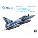 Décalcomanie Dassault Mirage 2000-5 Intérieur coloré et imprimé en 3D sur papier autocollant (conçu pour être utilisé avec le ki