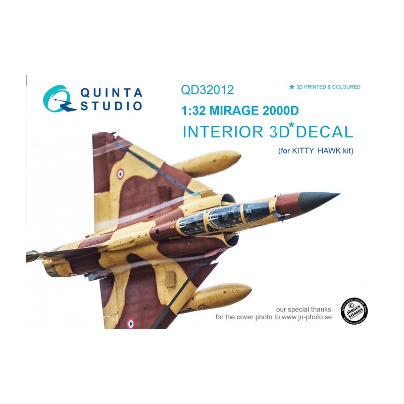 Décalcomanie Dassault Mirage 2000D Intérieur coloré et imprimé en 3D sur papier autocollant (conçu pour être utilisé avec les ki