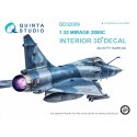 Décalcomanie Dassault Mirage 2000C Intérieur imprimé en 3D et coloré sur du papier autocollant conçu pour être utilisé avec les 