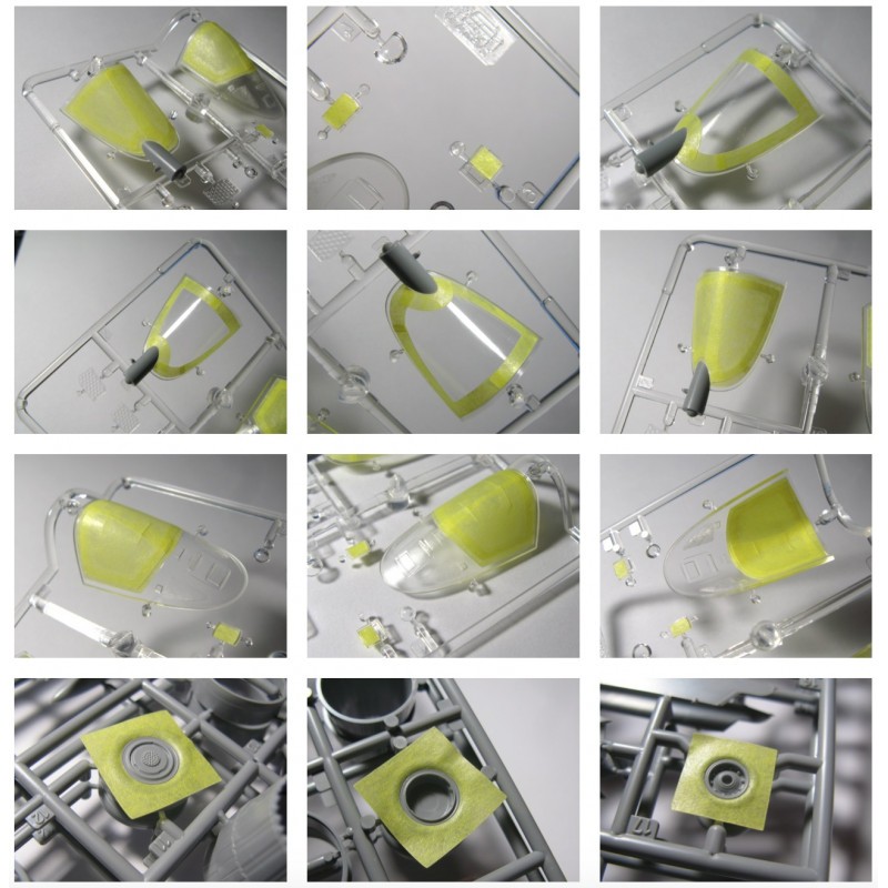 Masque découpé Sukhoi Su-57 pour peindre le cadre de la verrière et le moyeu de roue (conçu pour être utilisé avec les kits Zvez