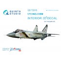 Décalcomanie Mikoyan MiG-31BM Intérieur coloré et imprimé en 3D sur papier autocollant (conçu pour être utilisé avec les kits Tr