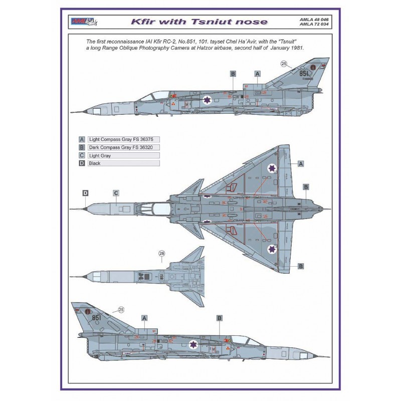 Kit de conversion de nez de caméra IAI Kfir RC-2 / Tsniut (conçu pour être utilisé avec les kits Italeri et Hasegawa)