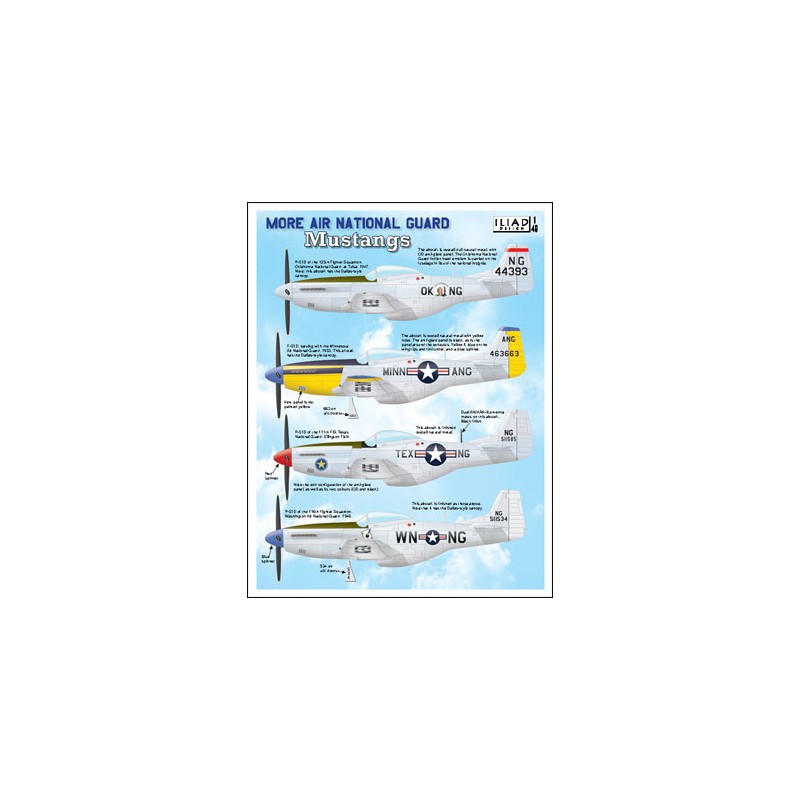 Décal Plus ANG/Air National Guard North-American P-51D Mustangs. Washington, Texas, Minnesota et Oklahoma.